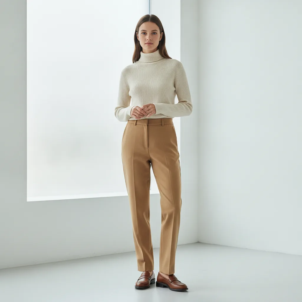 Knit layering and trousers